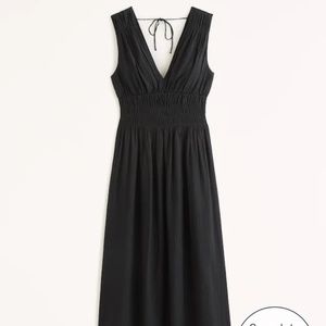 Abercrombie Crinkle Textured Smocked Waist Maxi Dress